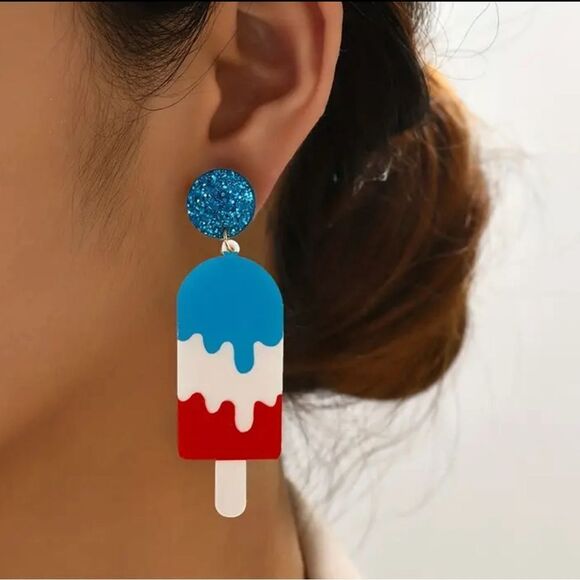 NEW 4th of July Popsicle Earrings - Picture 2 of 3